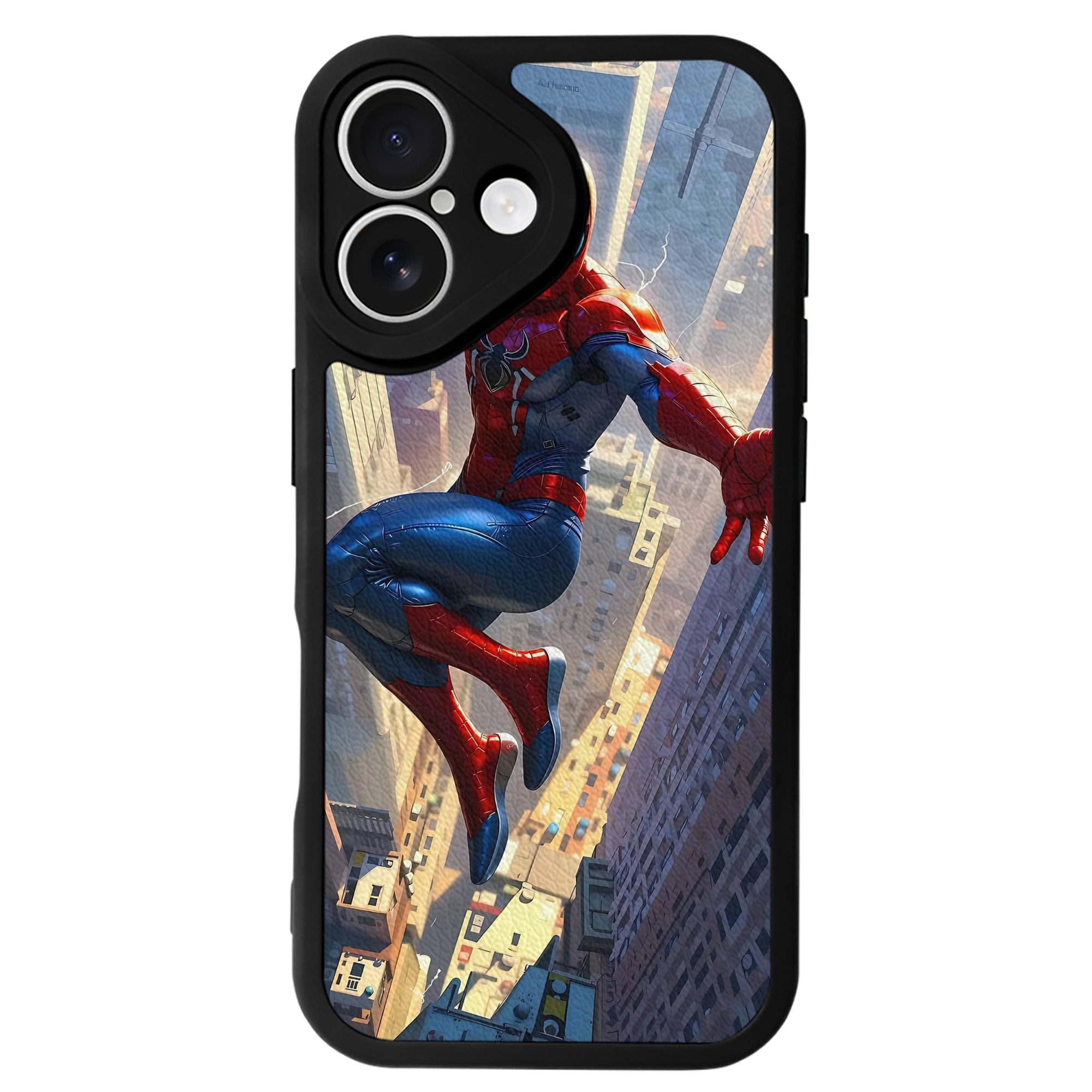Spider Man スパイダーマン 【iPhone 16シリーズ対応】シリコンスマホケース（レザー調） 材質：シリコン